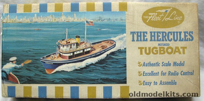 Fleet Line 1/20 Hercules Tugboat (Ex- Melody 'Cheryl Ann') - from 'Waterfront' TV Series-  Motorized for RC Operation plastic model kit